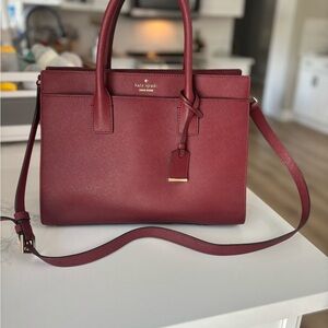 Kate Spade Red Leather Tote Bag